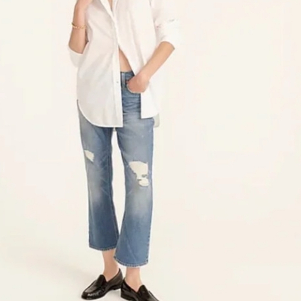 J. Crew 9" demi-boot crop jean Blue Billie Size 24